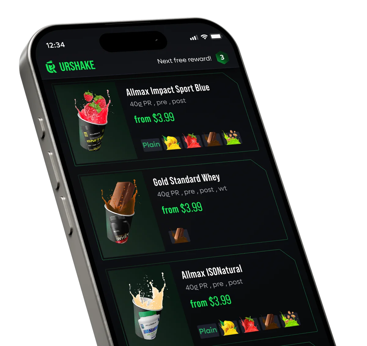 URShake mobile app on a phone